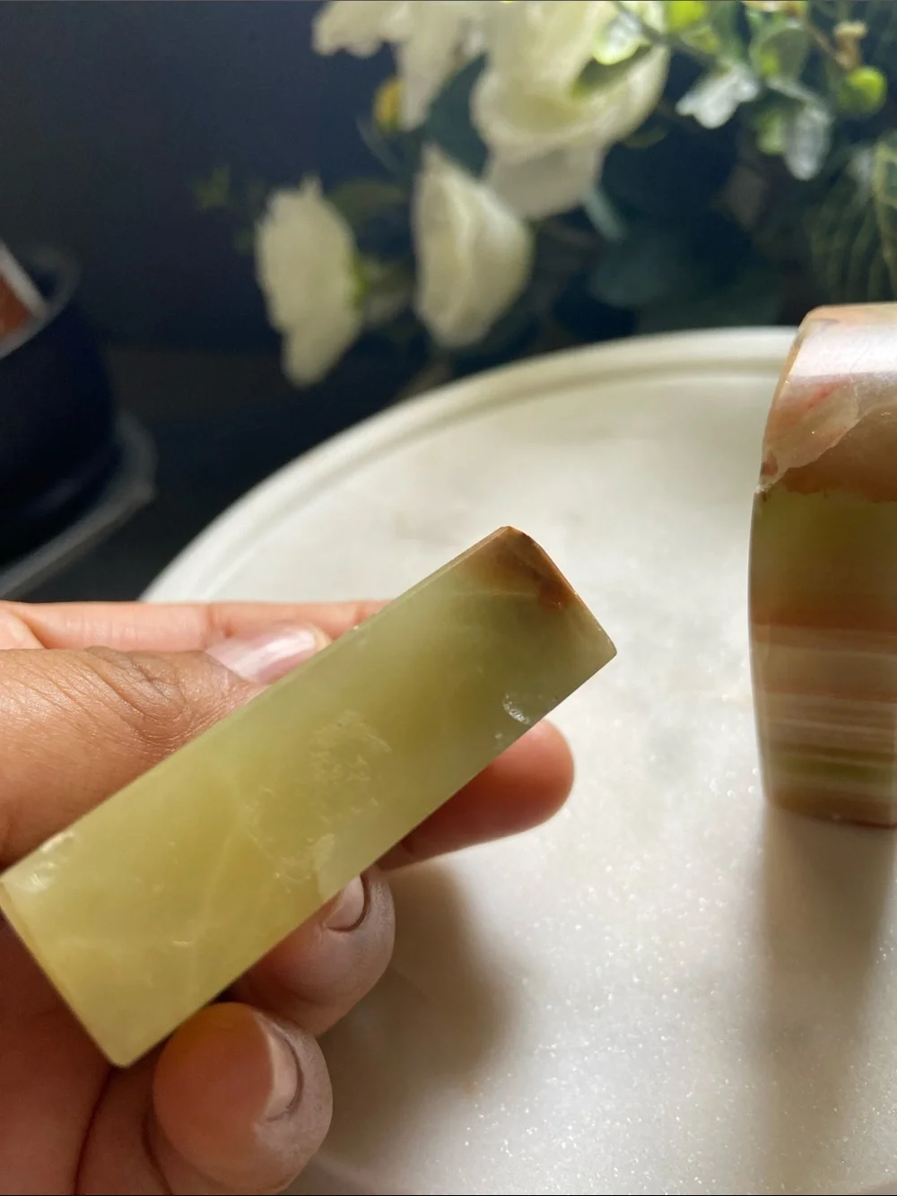 Onyx Stone Marvel Napkin Rings Holders Set of 2